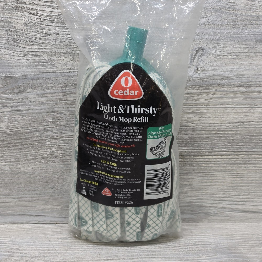 O-Cedar Light & Thirsty Cloth Mop Refill Head Replacement #226 Machine Washable