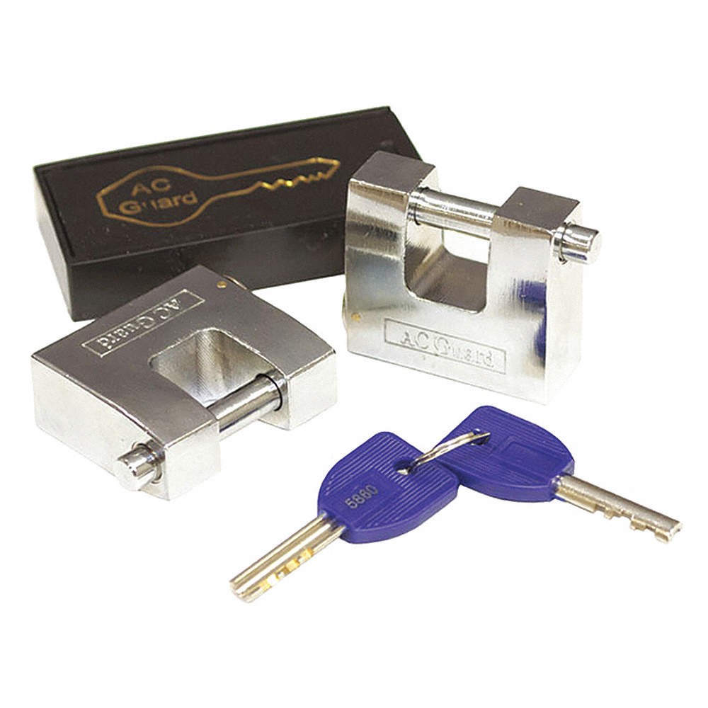 AC GUARD ACL Keyed Padlock,2 in,Square,Silver,PK2 5ULD5