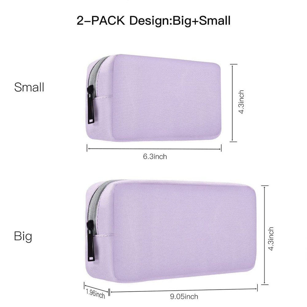 Universal Electronics Accessories Bag Pouch, 2-Pack Portable Soft Carrying Ca...