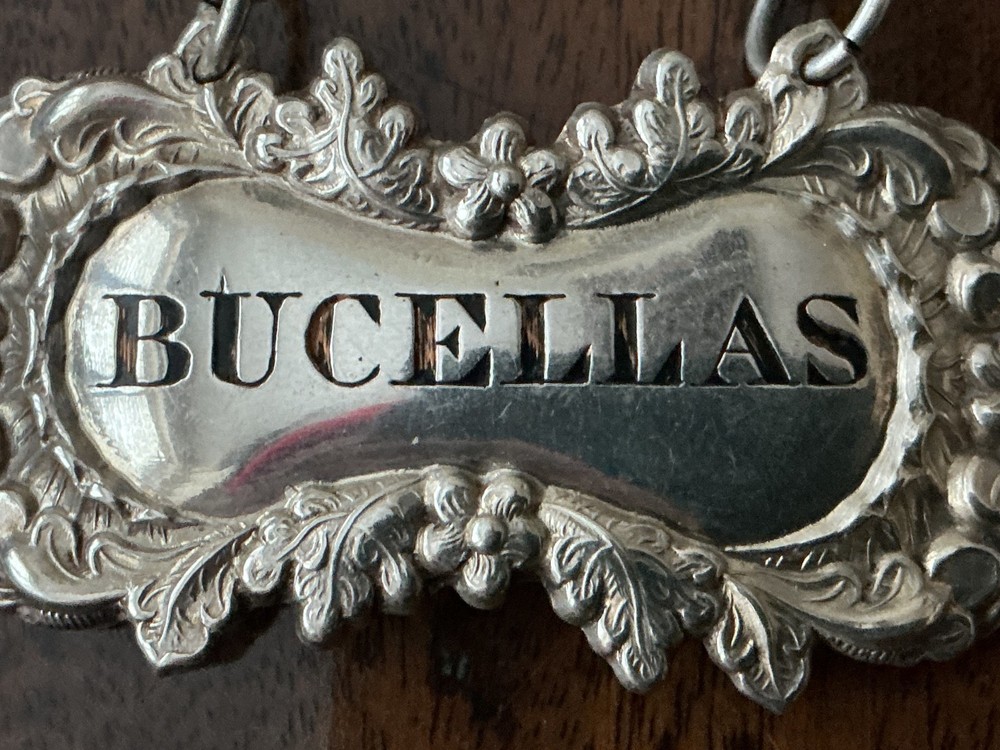 ANTIQUE SILVER PLATED WINE LABEL BOTTLE TICKET