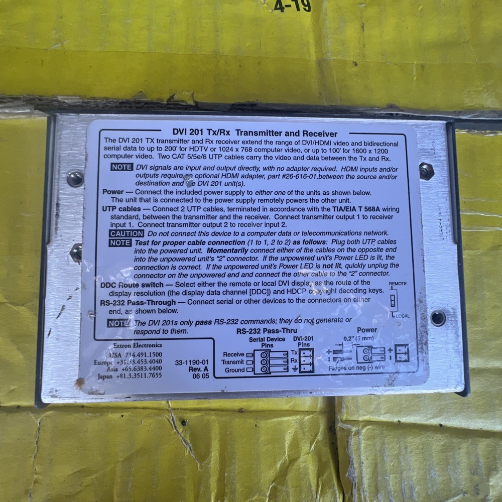 Extron DVI 201 TX Transmitter/Receiver