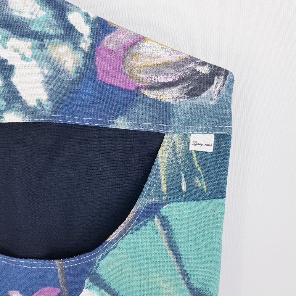 Peg Bag Handmade Blue Abstract Flower Print Lined Laundry Clothes Peg Holder