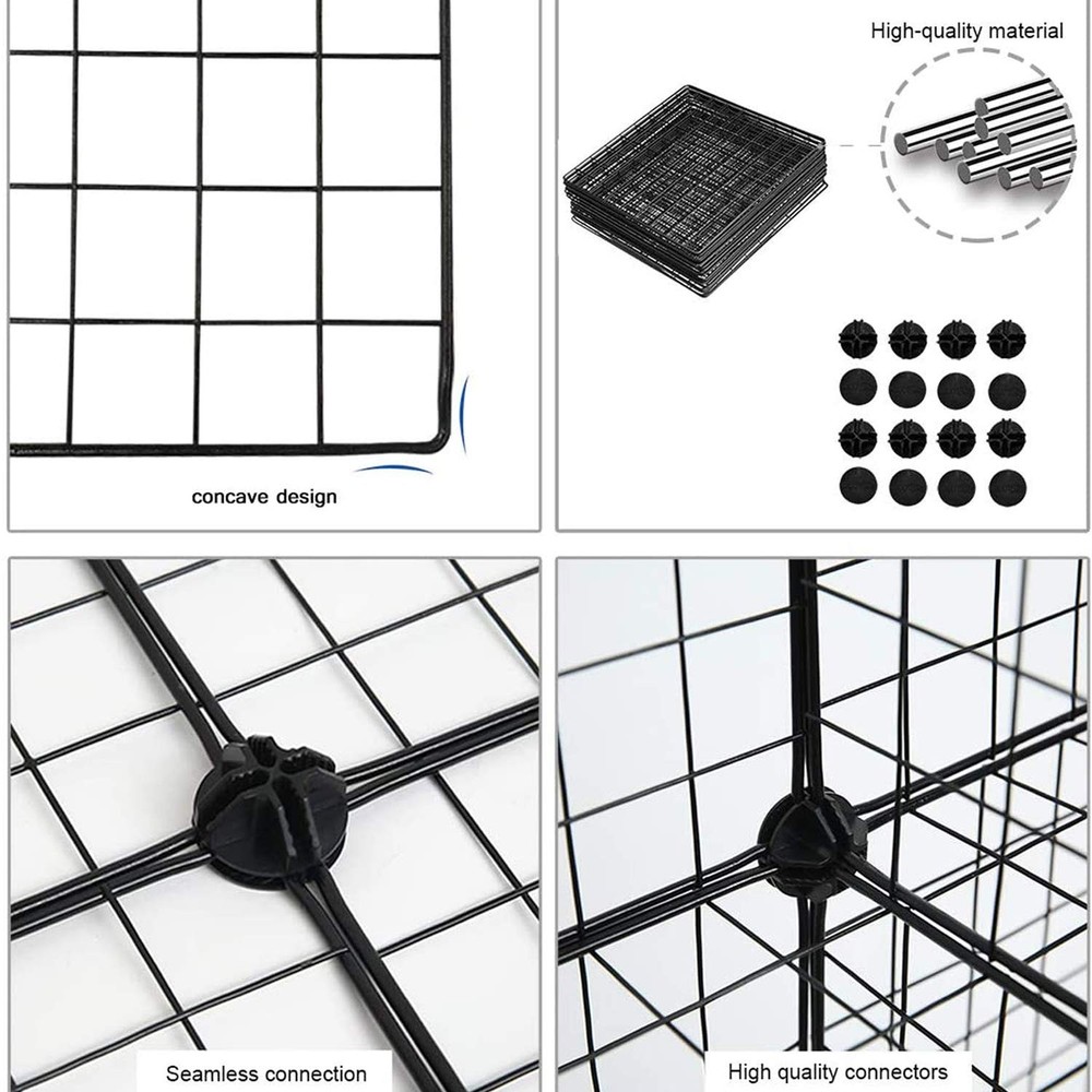 C&AHOME 12-Cube Wire Storage Organizer, Modular Shelving Bookcase Closet