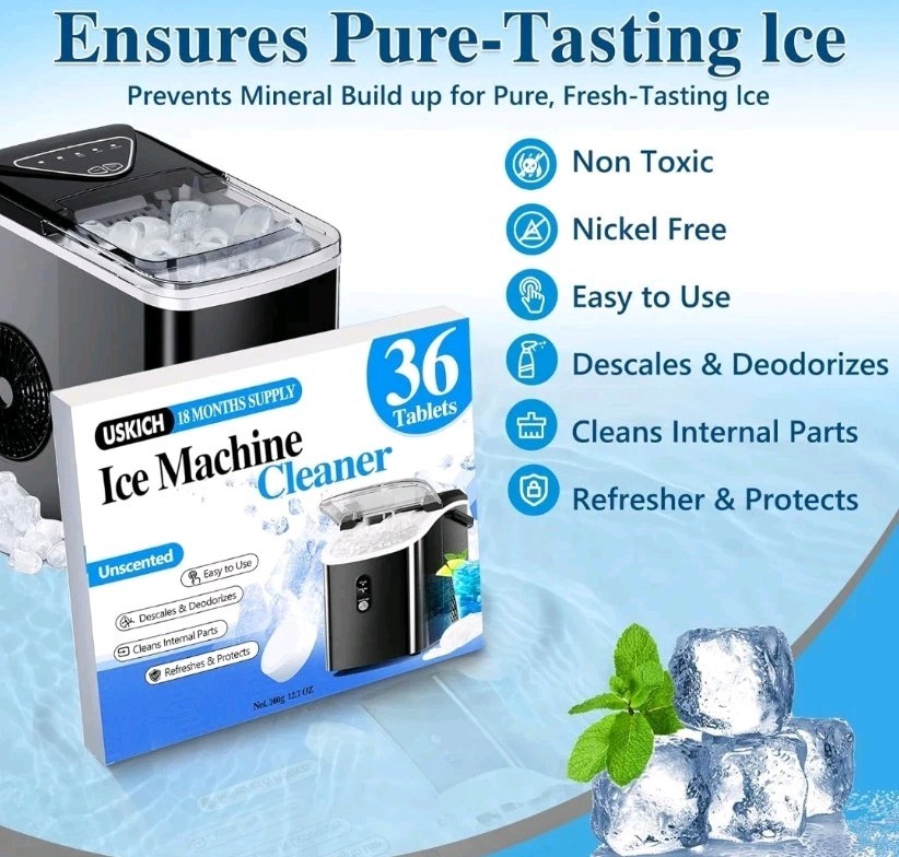 Ice Machine Cleaner Descaler Tablets-36Pack Ice Maker Cleaner Compatible with...