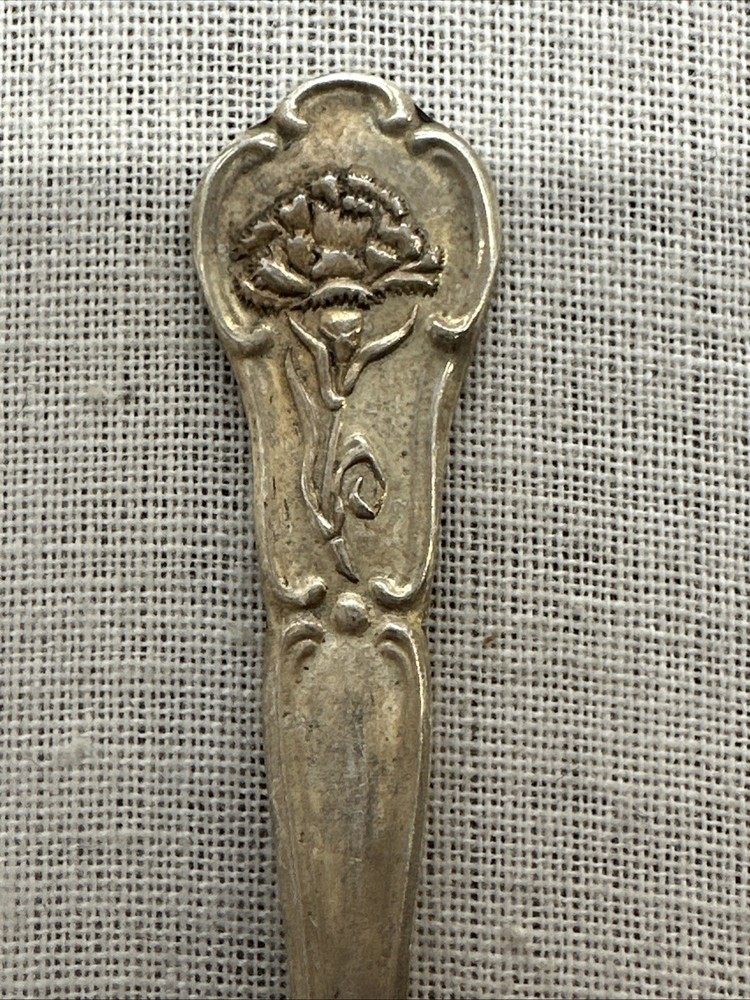 Franklin Mint Sterling Silver State Flower Salt Spoon-Ohio
