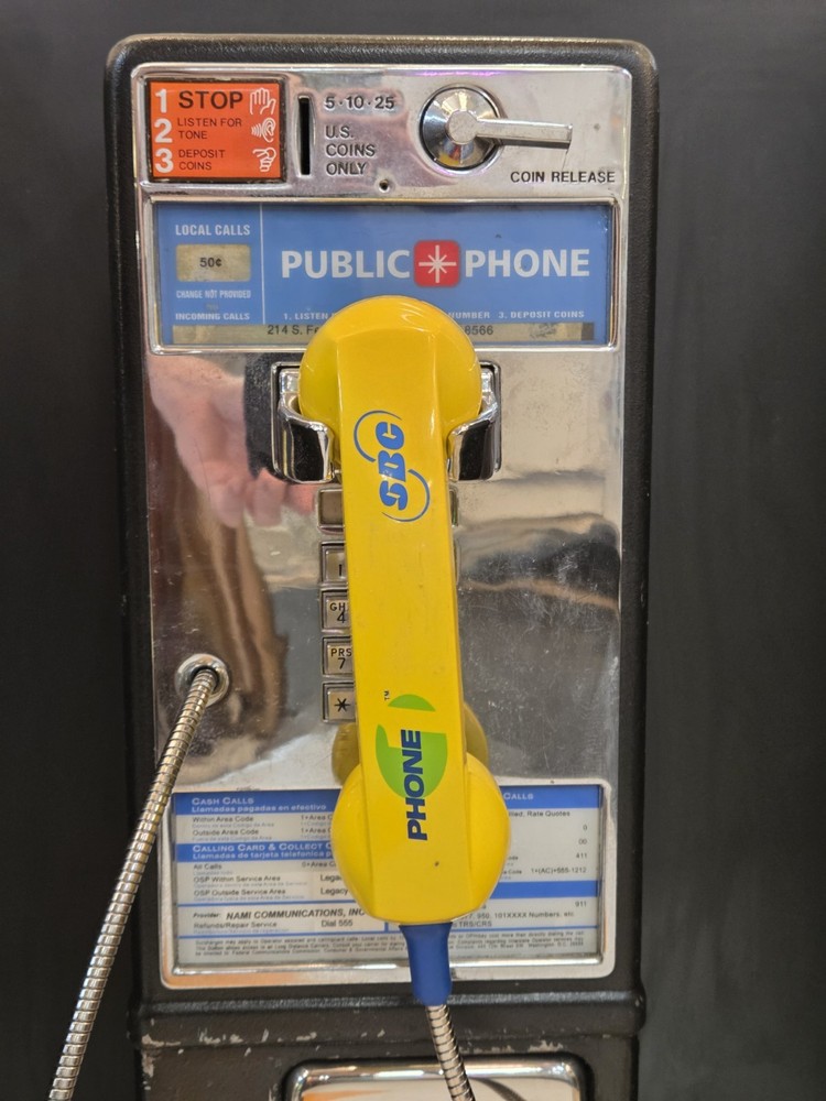 Vintage 1998 payphone And Booth