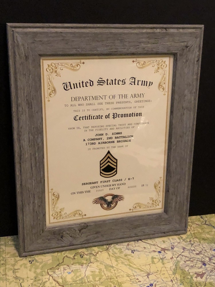 SERGEANT FIRST CLASS / SFC (E-7) U.S. Army ~ Commemorative Promotion Certificate