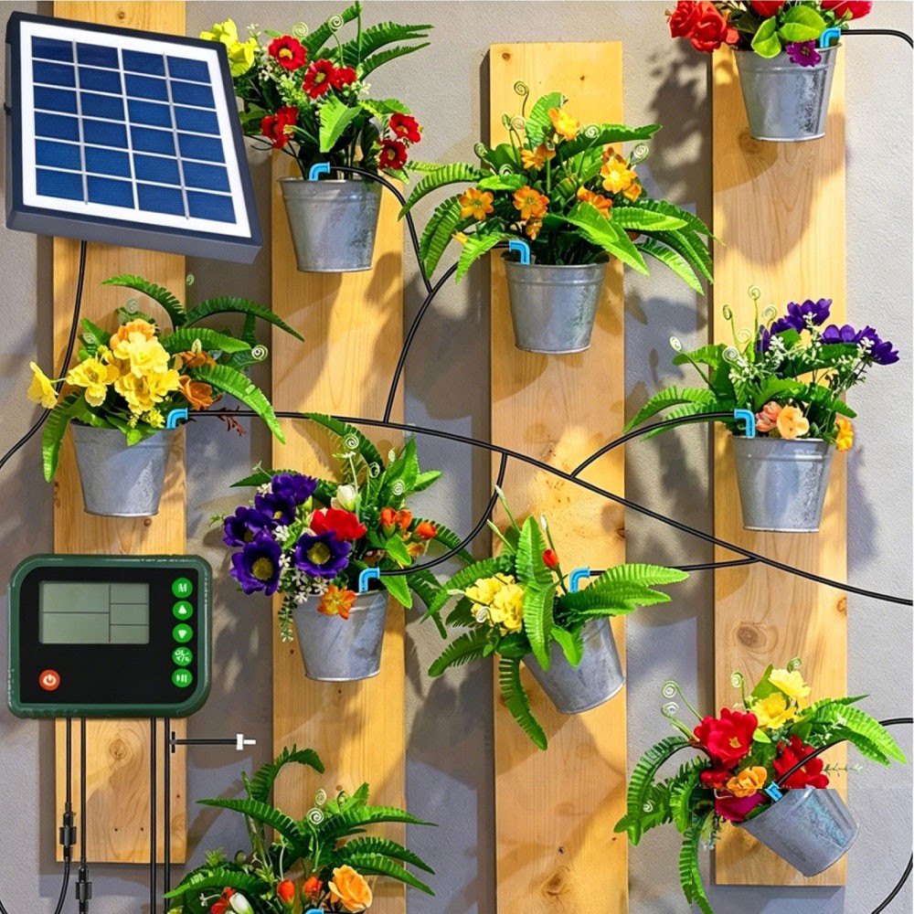 NEW HOT Solar Plant Watering System Automatic Irrigation System Kit with Timer