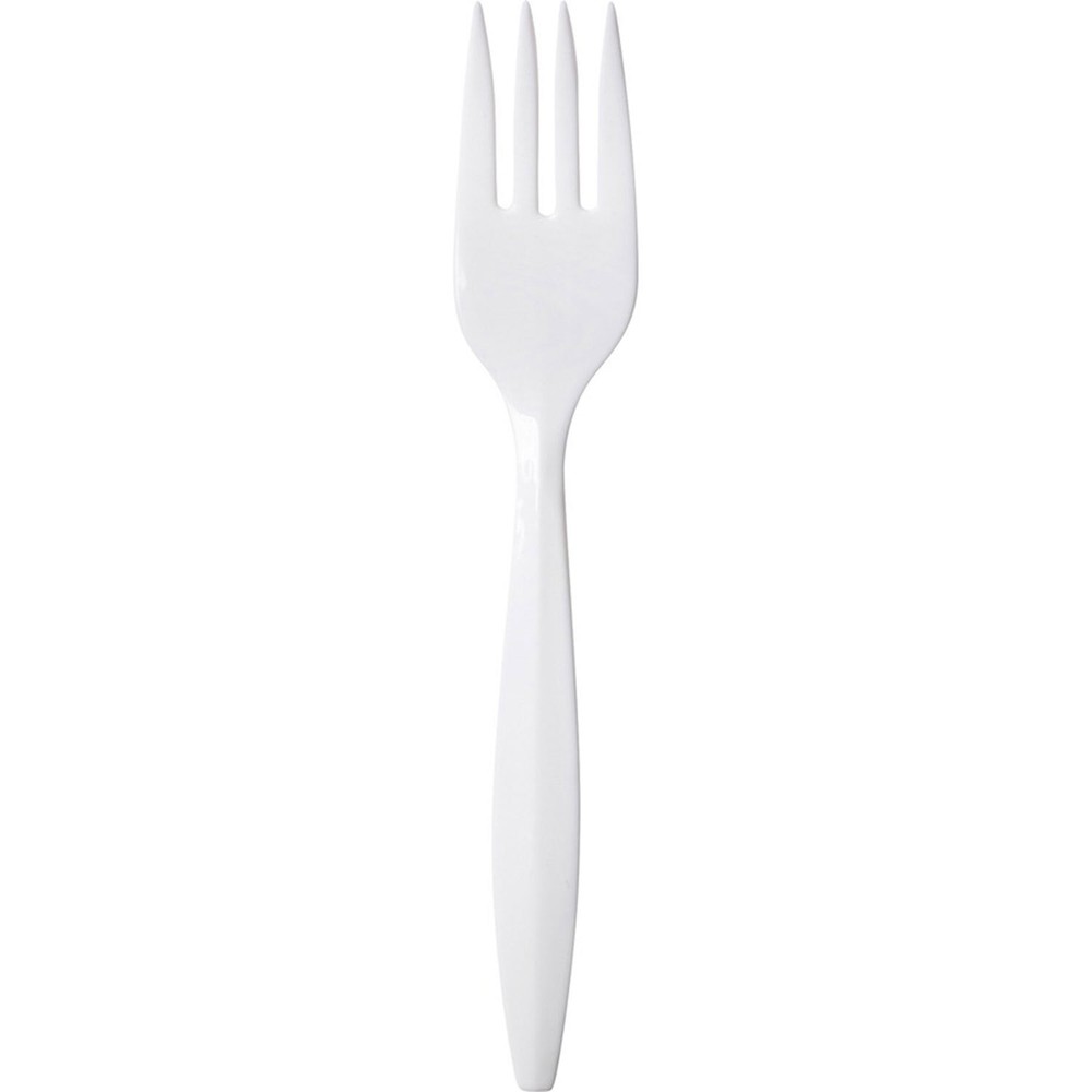 Dixie PFM21 Bulk Packed Medium Weight Polypropylene Plastic Forks, 6"