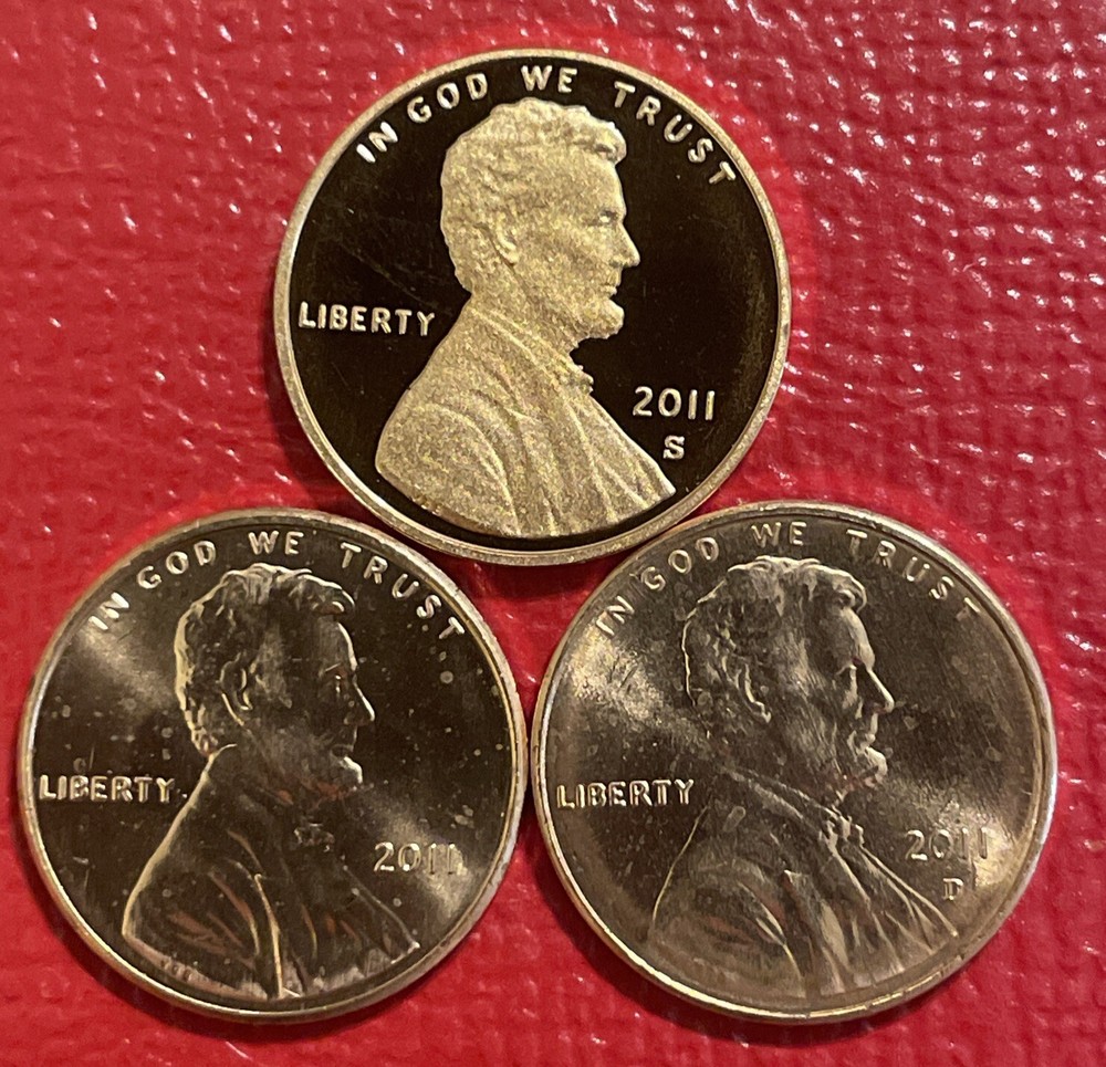 2011 P&D&S Lincoln Shield Cent Proof Uncirculated Penny Set PDS From Sets/rolls
