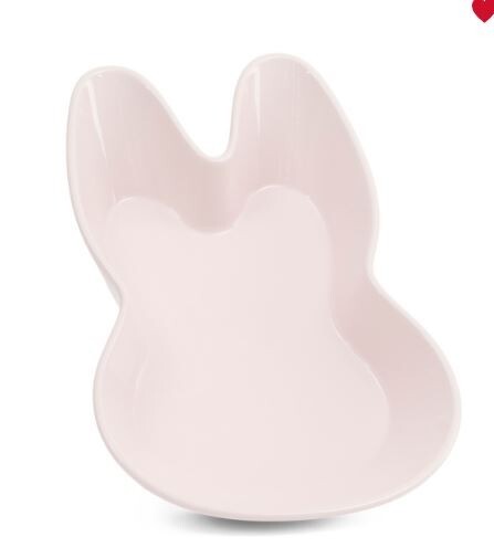 R SQUARED DINING Bunny Shaped Baker 12in Pink Ceramic Spring Easter (NEW)