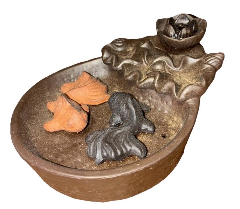 vintage Fish ceramic incense holder Ying/Yang Fish