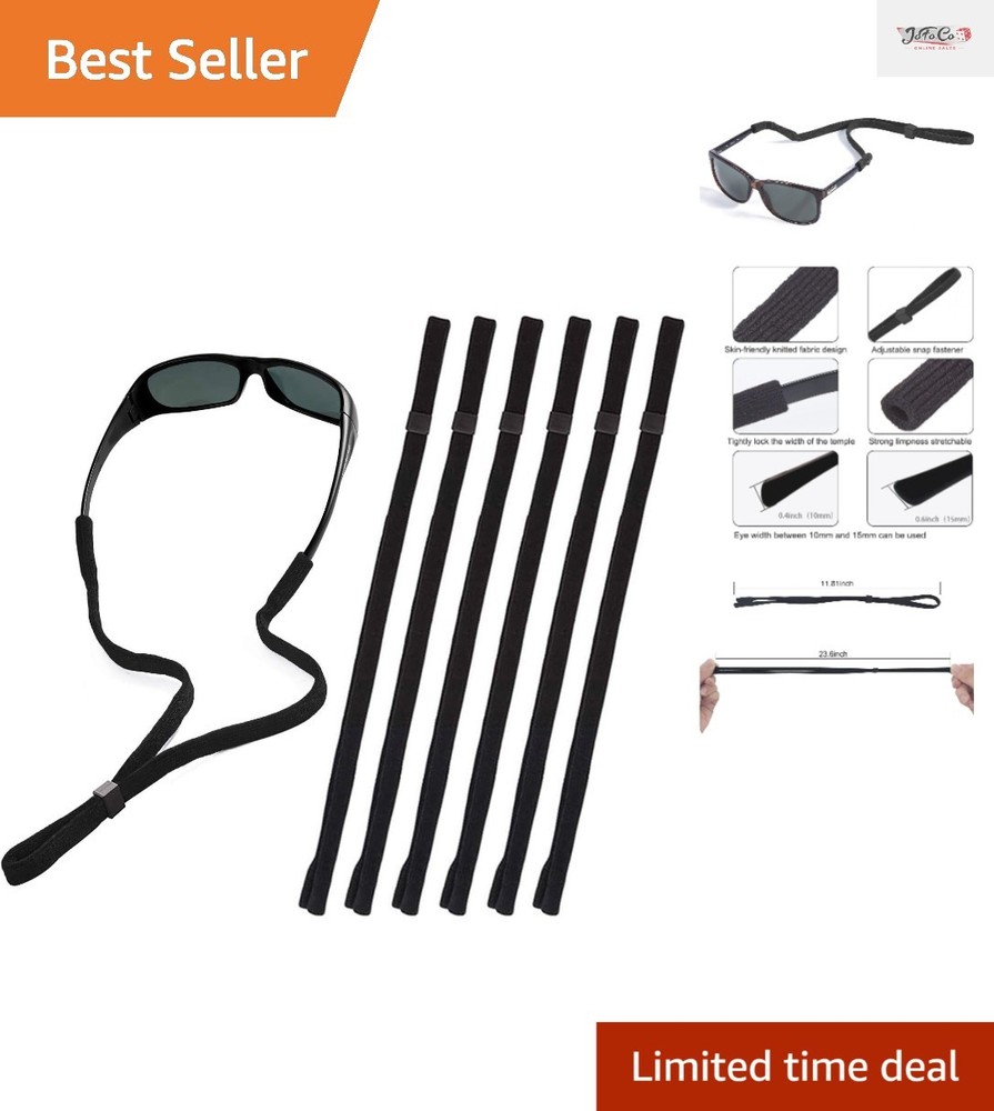 6-Pack Adjustable Glasses Strap - Universal Eyewear Retainer for All Activities