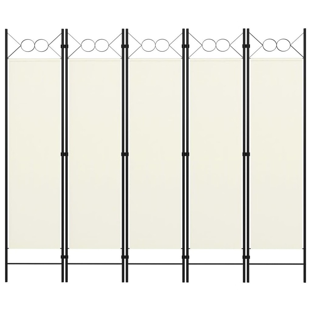 5-Panel Room Divider White 78.7"x70.9"