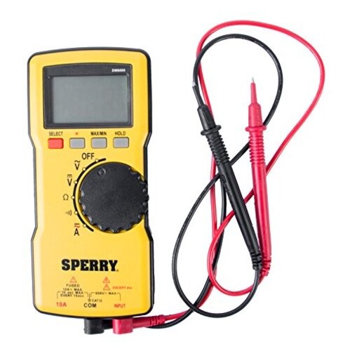 Digital Thin Multimeter, Auto Ranging 600V AC/DC, 10A, Yellow 2