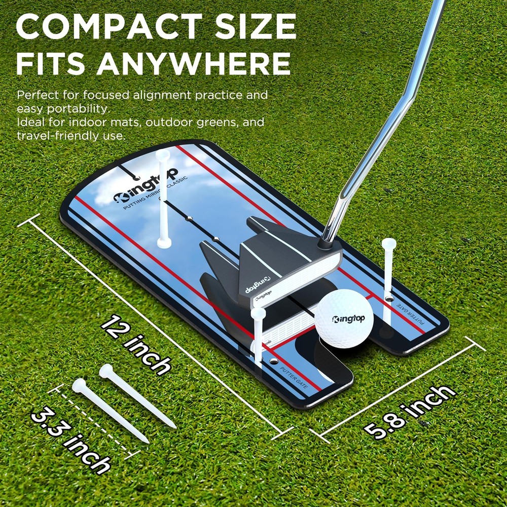 KINGTOP Classic Golf Putting Alignment Mirror, Mirror