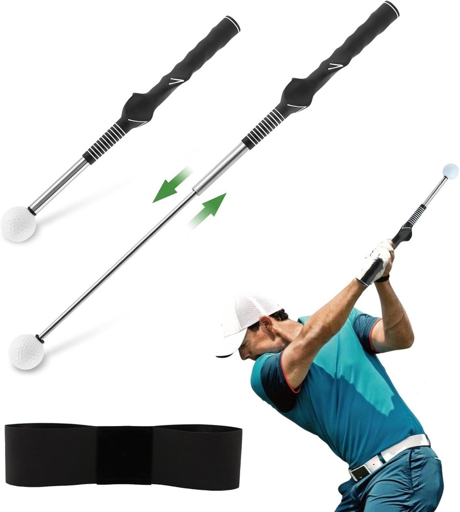 Retractable Golf Swing Training Aid – Fix Rhythm & Stop Slicing/Hooking, Right