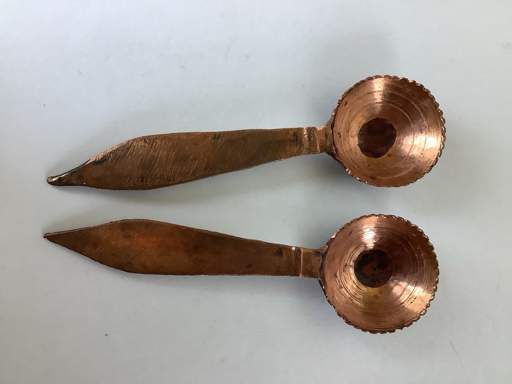 Pair Of Copper Handmade Spoons