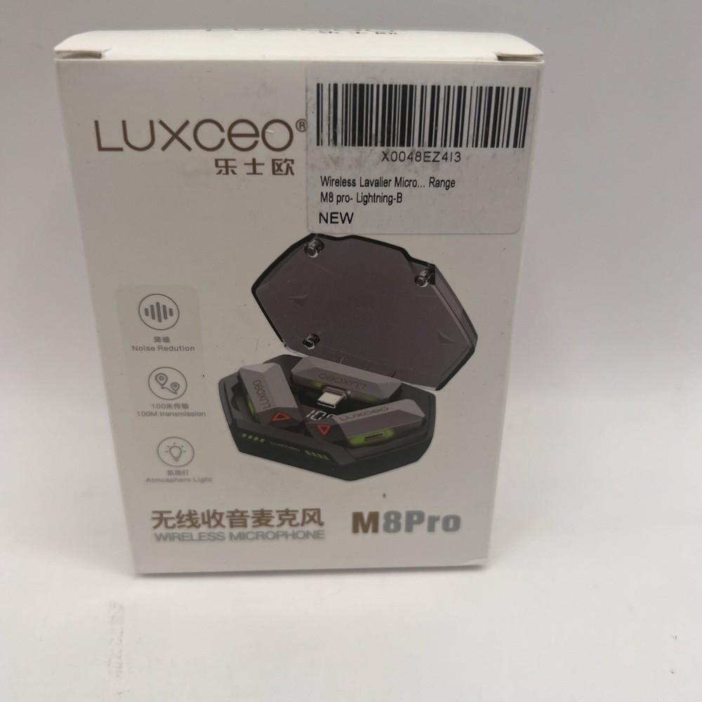 Luxceo M8Pro 2 Pack Wireless Microphone 100m Range USB C Charger