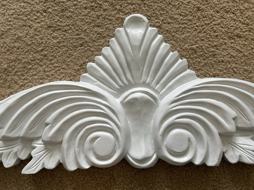 Decorative Valence Center Accent with Leaf & Shell Scrolls Wall Window Door Lg.