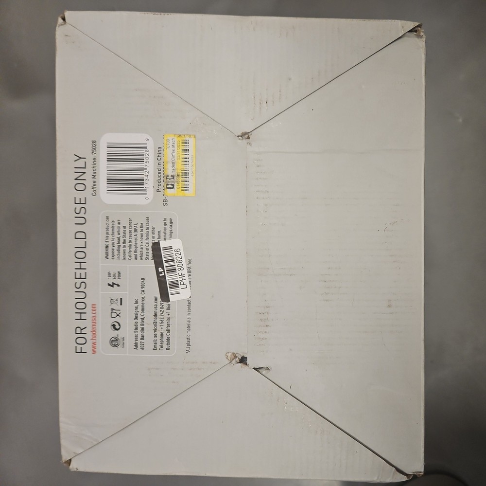 Haden Coffee Machine 12 Cup Programmable Drip CoffeeMaker Putty/Chrome(Open Box)