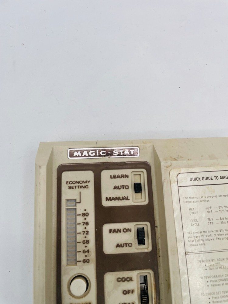 MagicStat Pre Programmed Heating & Cooling Thermostat Beige RARE