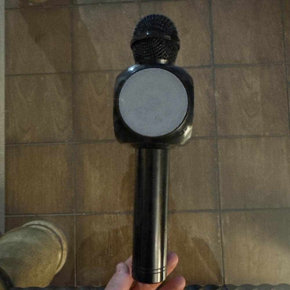 Tech Solutions LED Bluetooth Karaoke Studio Wireless Mic With Speaker Black