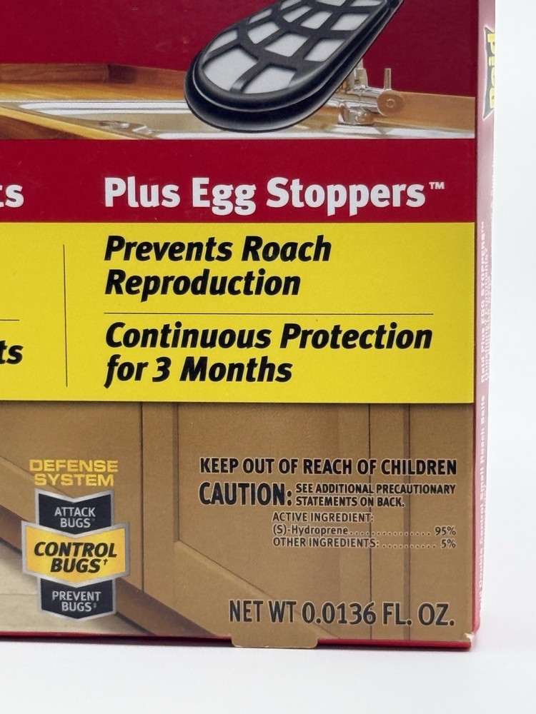 2 RAID Small Roach Baits (12) + Egg Stoppers (3) NIB