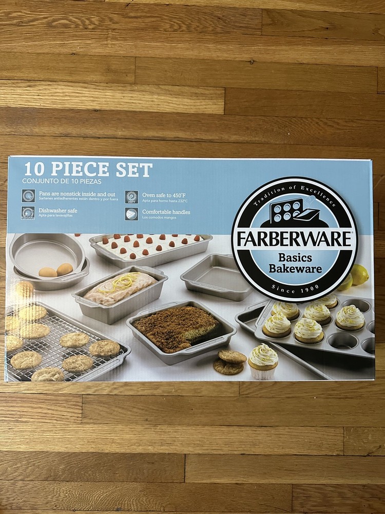 Farberware Nonstick Bakeware 10pc Set Durable Steel Baking Pans Easy Release