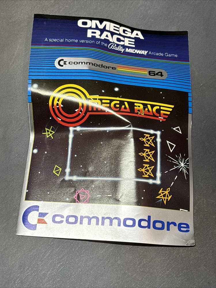 COMMODORE 64 Omega Race Game With Instructions UNTESTED