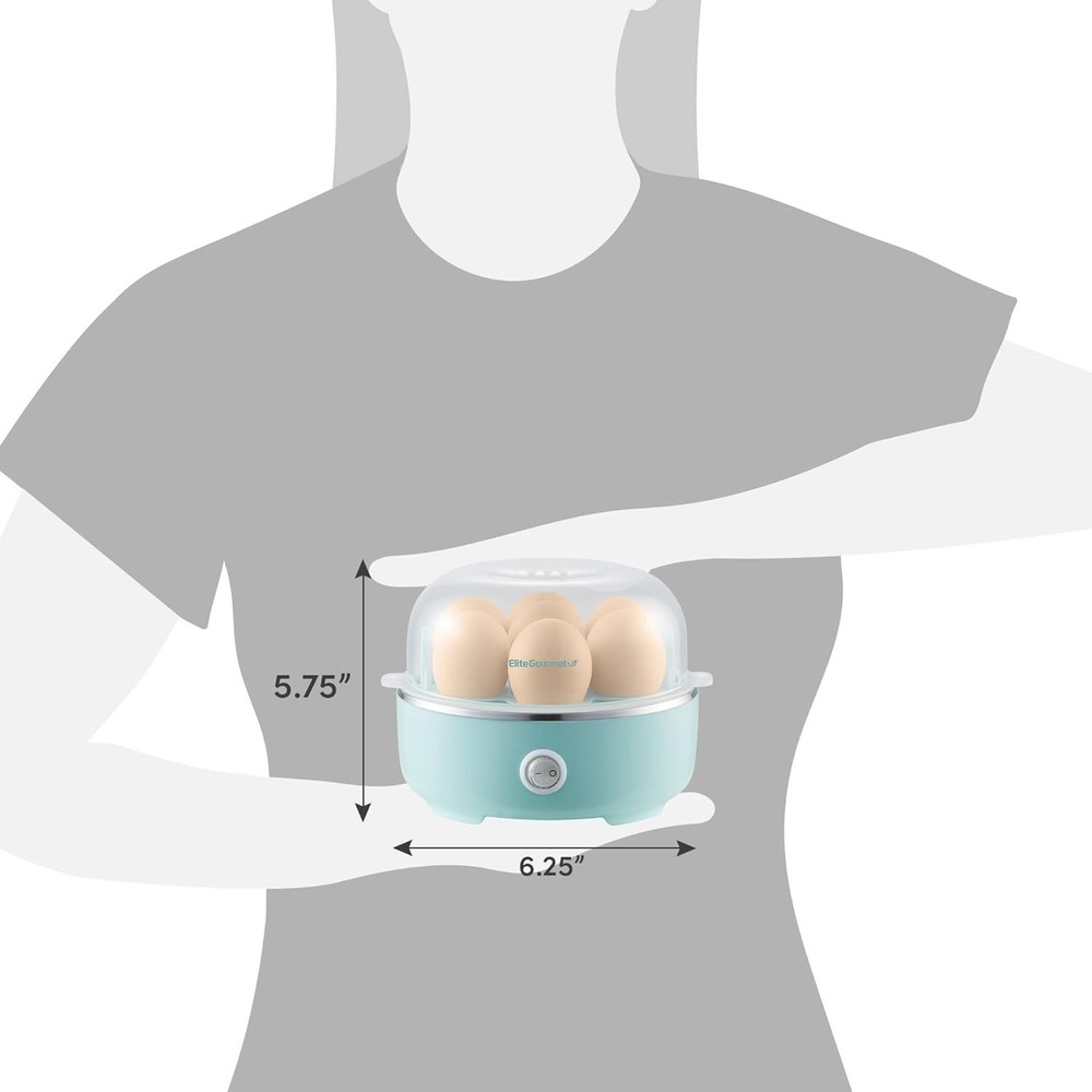 Compact 7-Egg Capacity Cooker - Soft, Medium, Hard-Boiled with Measuring Cup