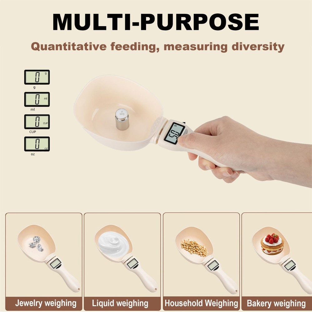 Multi-Purpose Electronic Measuring Spoon – Removable Spoon Head, Food-Grade Kitc