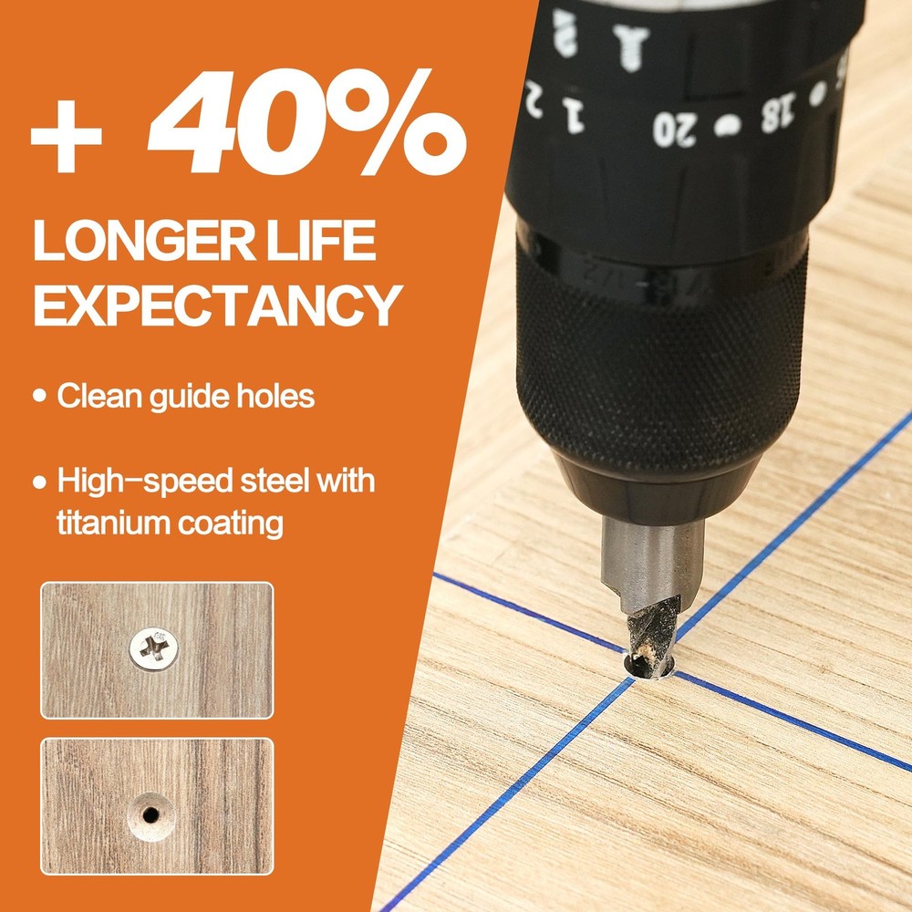 GMTOOLS Countersink Drill Bit Set, 7Pcs Tapered Bits M2 HSS, with 3mm