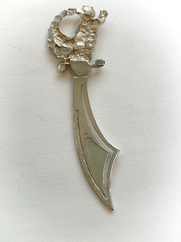ANTIQUE SOLID SILVER BOOKMARK SCIMITAR 1896 Crisford & Norris