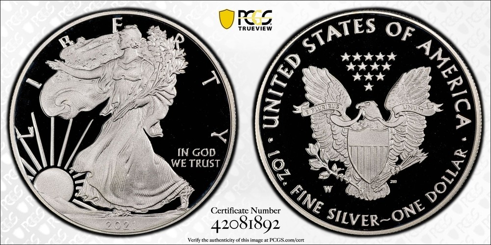 2021 Bullion Silver Eagles PCGS PR-70 DCAM Silver Eagle - Type 1