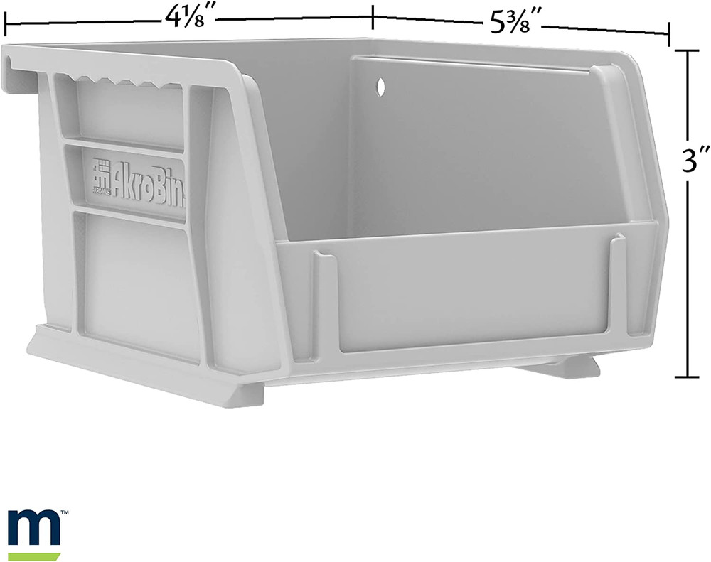 30210 Akrobins Plastic Storage Bins, Space-Saving Stackable Bins for Garage, Pan