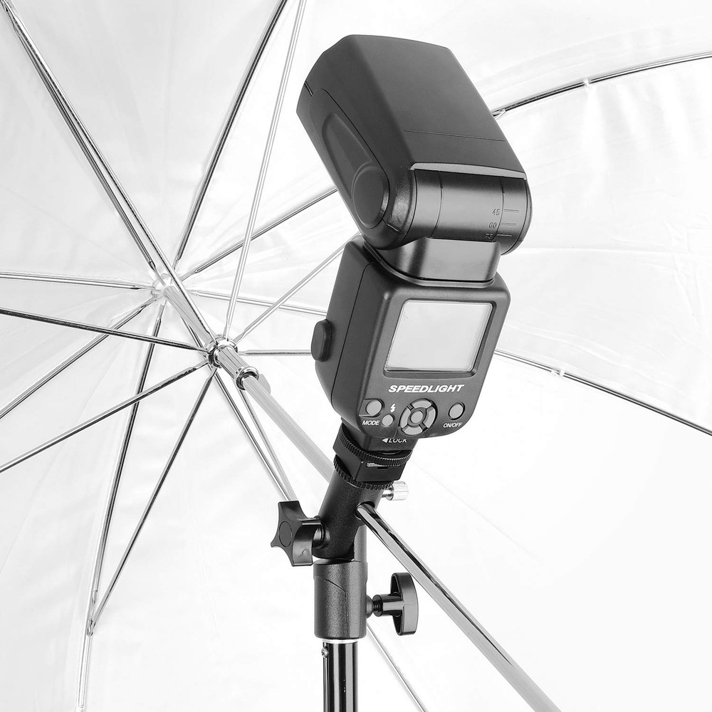 Updated Version Flash Bracket-Light Stand Flash Mount Cold Shoe Flash Stand P...