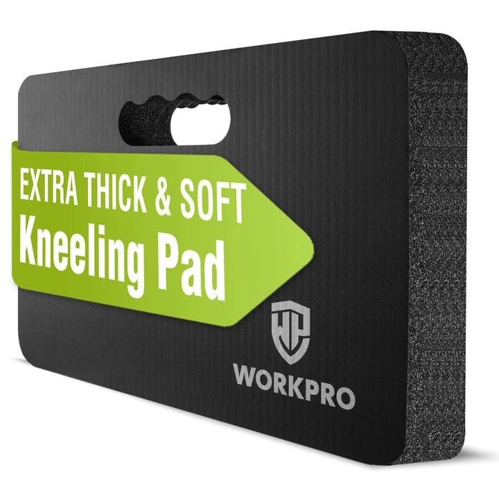 WORKPRO Extra Thick Kneeling Pad Waterproof Large Foam Kneeler Mat Black Kneepad