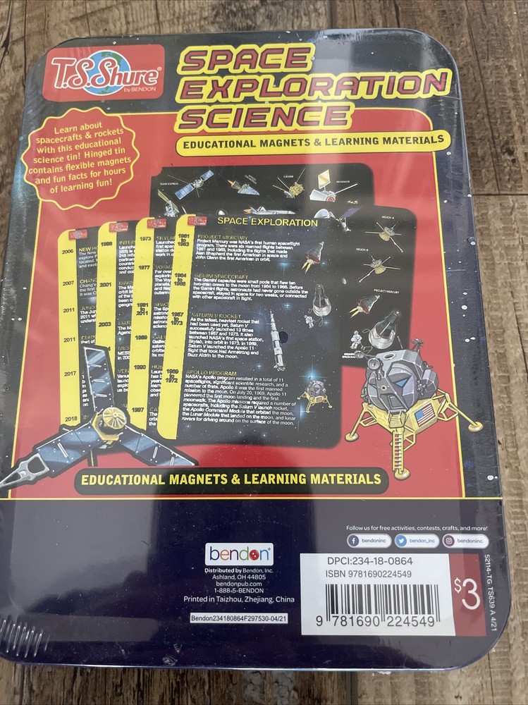 TS Shure Bendon STEM Space Exploration Science Magnets & Learning Materials Tin