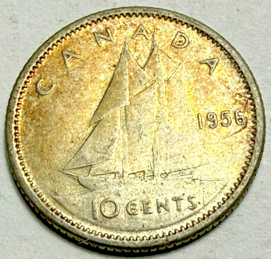 1956 Canada  10 Cents Silver  Dime