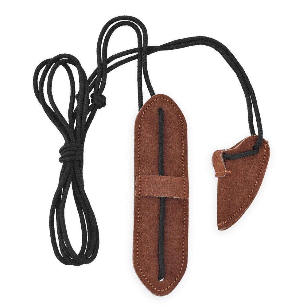 Traditional Leather Bow Stringer Brown Archery Bowstring Recurve Long Tool Rope
