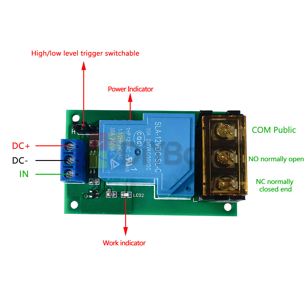 YYG-2 30A 1-Way High/Low Level Trigger Optocoupler Isolation Relay Module