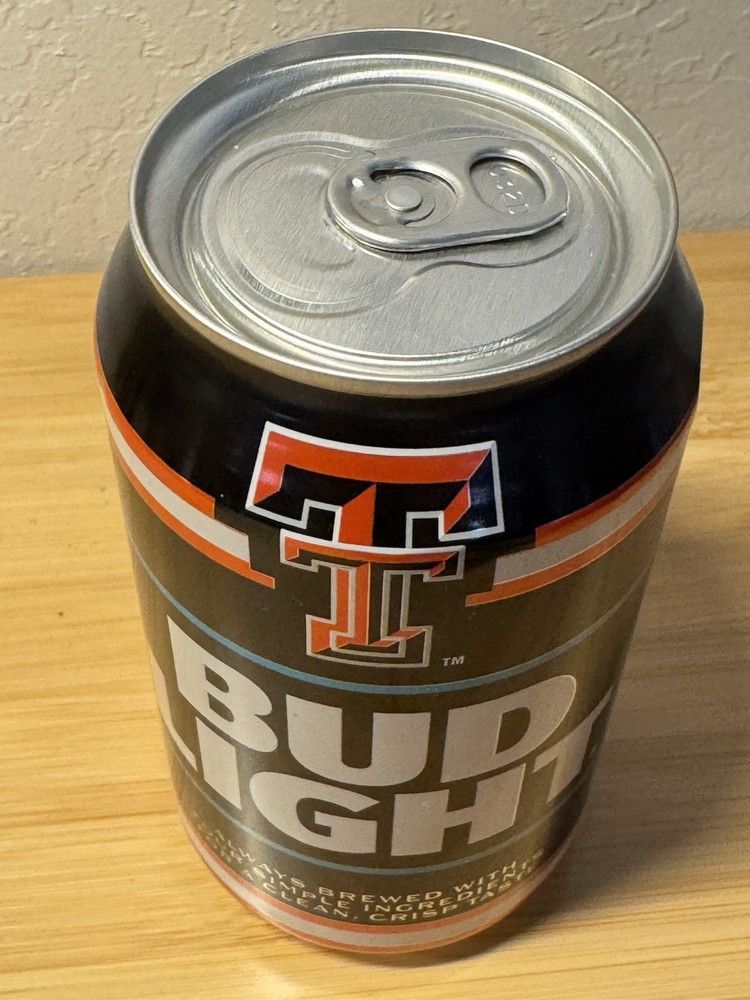 2025 Texas Tech Bud Light - limited edition empty Beer Can - Bottom Opened