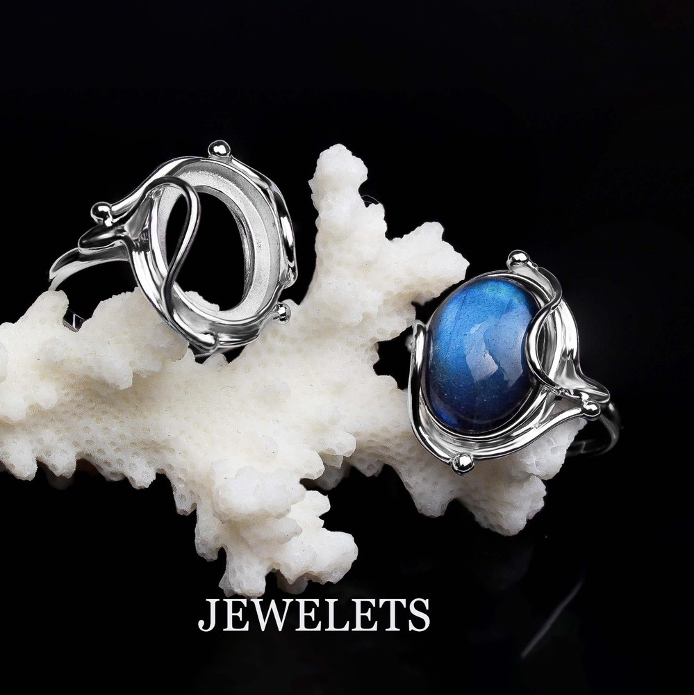 925 Silver Oval 12×16 mm Bezel Ring Blank – Cabochon Setting Base