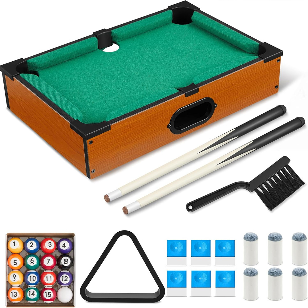 Shappy Mini Pool Table Set Pool Table for Cats Small Billiards Game with 16 Ball