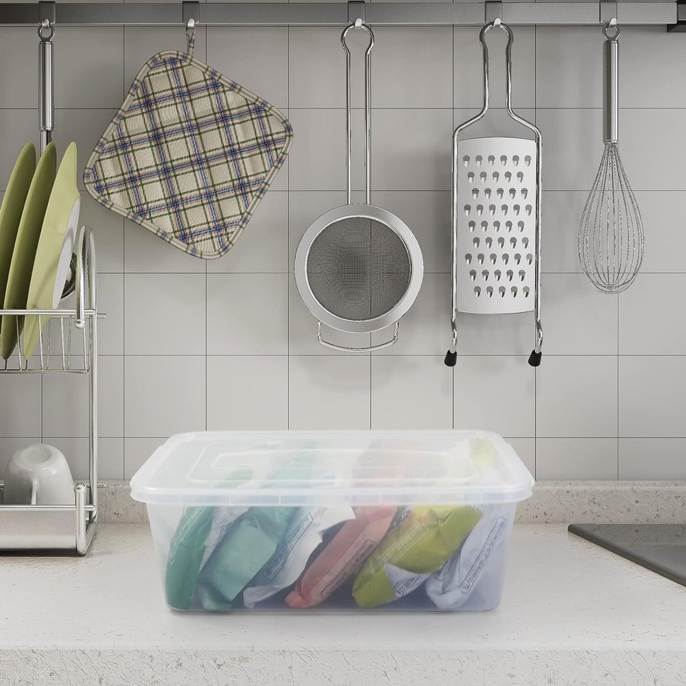 4-Pack 14 L Clear Storage Box, Plastic Bin