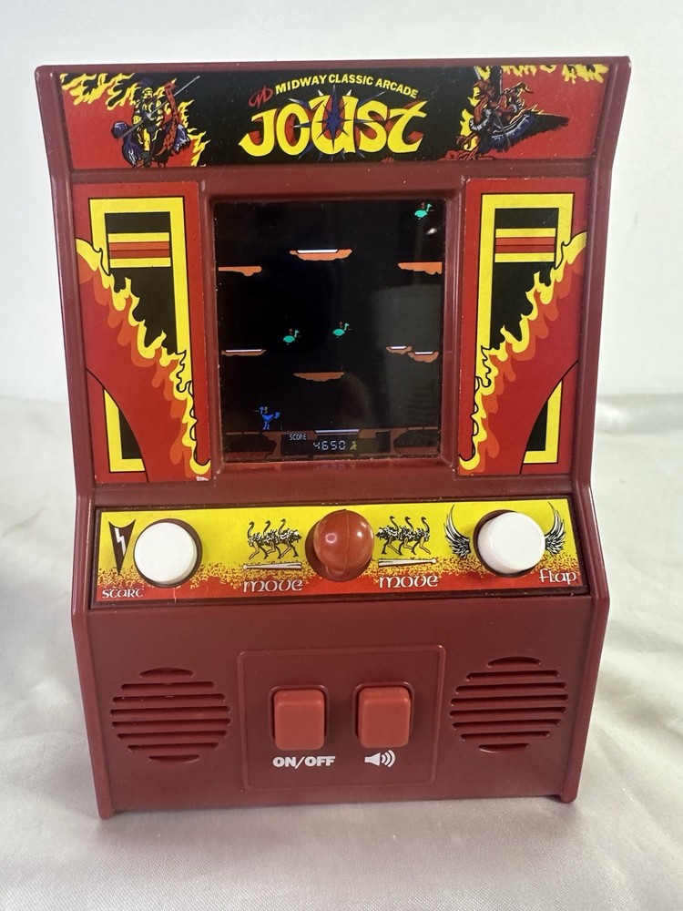 JOUST Midway Classic Arcade Mini  System Handheld Video Game RED WORKS TESTED