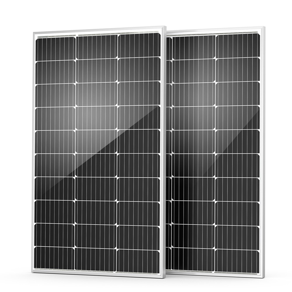 HQST 200 Watt（2 pack 100w） 12 Volt 9BB Cell Monocrystalline Solar Panel