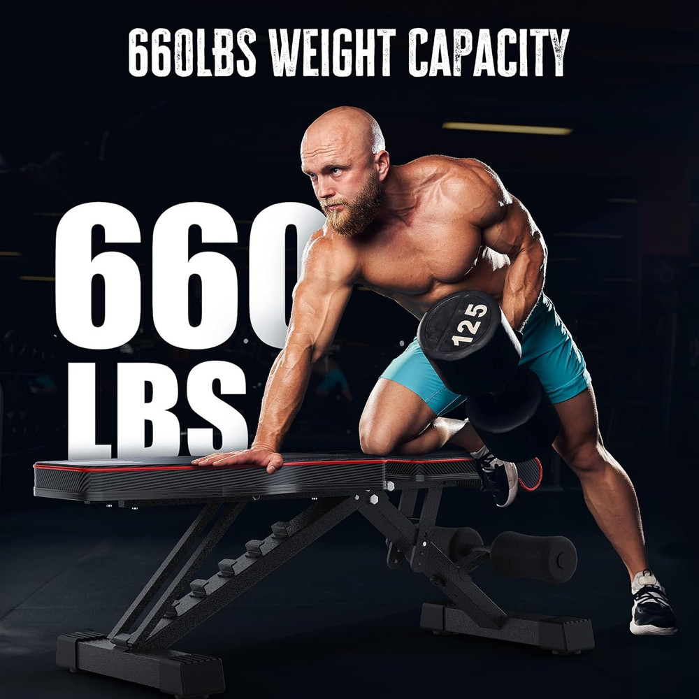 Multi-Function 6 in 1 Weight Bench Set - Leg Press, Preacher Curl Rack, Adjustab