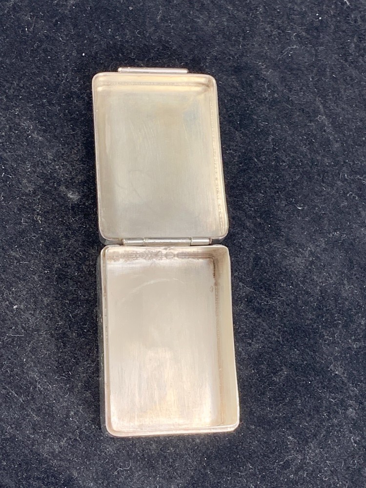 Vintage Sterling Silver & Pietra Dura 2" Rectangular Box - 70g